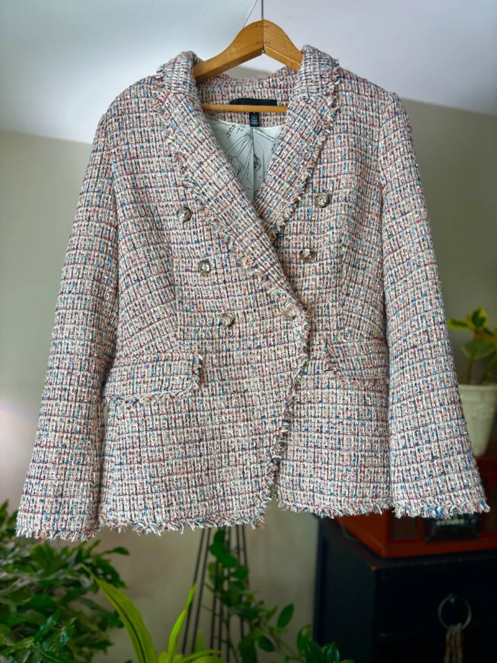 White House Black Market Tweed Studio Blazer – Multi-Color – Size 8